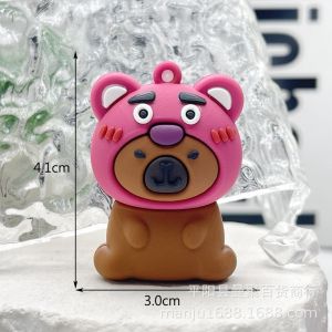 Cartoon Capybara Keychain Couple Bag Charm Capybara Plush Toy Event Gift Jewelry Accessory Pufferfish