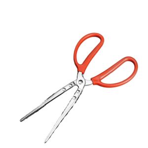 YINGXING 1PC Sea Crab Barbecue Grilling Red Handle Multi-function Kitchen Accessories Sea Crab Tongs Fishing Catch Tool Tooth Clamp Anti-slip Clip