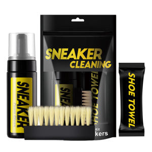 BIAOQI 3in1 Premium Shoe Cleaner Kit Shoe Cleaner Premium with Sneaker Brush Towel for Athletic Shoes Mesh faux Leather White shoes and Sneakers Cleaner for White Shoes