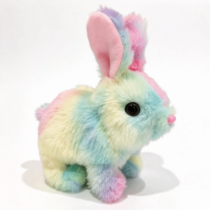 CHXONQ Wag Tail Interactive Rabbit Toys Lifelike Simulation Sound And Action Stuffed Rabbit Doll Cute Walking Wiggle Ears Interactive Plush Toy Birthday Gifts