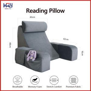 Reading Pillow for Sitting in Bed Adult Back Support Pillow for Bed Sitting up Wedge with Arms