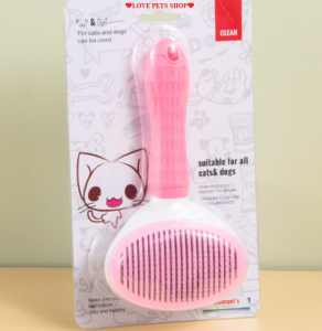 Lược chải lông răng dày cho Chó Mèo có nút bấm nhả lông size lớn - Love Pets Shop