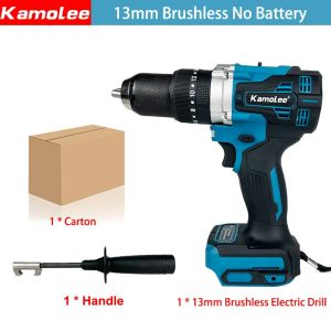 (Garansi Satu Tahun)Kamolee Official 13mm Brushless 650N.M Torsi Tinggi 3 In 1 Bor Listrik 2450rpm Bor Listrik Dampak Kecepatan Tinggi