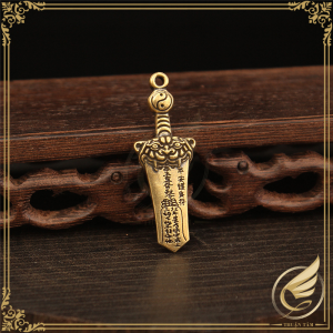 Móc Khóa Huyền Thiết Kiếm Khắc Chú Mao Sơn Tông Bằng Đồng Thau Móc Khóa Đồng Phong Thủy - Đồ Đồng Thuận Tâm