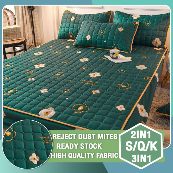 Premium Cotton Bedsheet Dust Mite Mattress Protector Fitted Bedsheet Thicker Quilted Sheets Lazada
