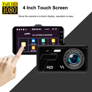 1080P Touchscreen Car Dash Cam Front Rear Dual Cameras Night Vision Camera 24h Loop Recording Driving Recorder With 32GB Memory Card Fast Shipping