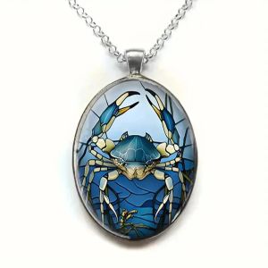 Cross Border New Cartoon Ocean Crab Hip-hop Womens Pendant Necklace Creative Personality Trendy Accessories