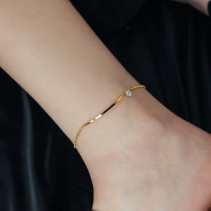 gelang tangan simple rantai lada wanita titanium rosegold anti luntur