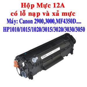 Hộp Mực 12A Dùng Cho Máy In Canon 2900 Có Lỗ Đổ Mực Và Lỗ Đổ Mực Thải Bên Ngoài