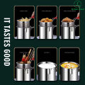 GM304 Oil Stainless Deep Fryer Pot Universal With Basket Fryer Pan Saving Mesh Fry Pot Fries Kitchen. 