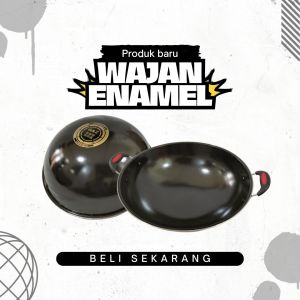 Wajan Hitam Tidak Lengket Enamel Kuping