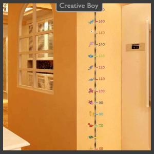 [Creative] heart wall sticker baby growth chart under sea animal height measure decal