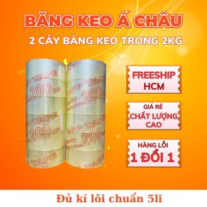 Combo 2 Cây Băng Keo Trong 2KG – 200Yard – Lõi 5li | Dai – Chắc – Dính Tốt | Băng Dính Vận Chuyển