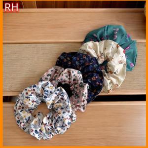 🔥🔥🔥ranghe 5Pcs Polka Dot Hair Ties Elegant Cute Fabric Scrunchies With Flower Prints Sweet Floral Dot Hair Bands Academy Style For Ages