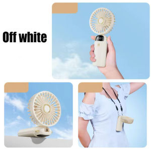USB handheld fan Mini Fan Intelligent Led display Adjustable cooling fan with battery Hanging neck fan