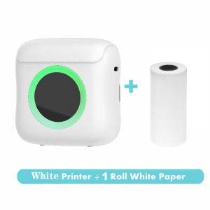LIOTOG C22 Bluetooth Thermal Printer for Student Mini RGB Photo Printer Sticker Paper Printer 1200mAh Rechargeable Study Machine with Free 1 Roll White Paper