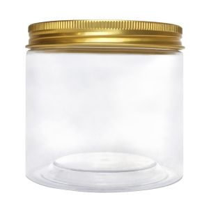 Carton-Sale 8.5cm Diameter Plastic Cookies Container Jar - Clear with Gold Pink Green Lids - Household Kitchen Food Container