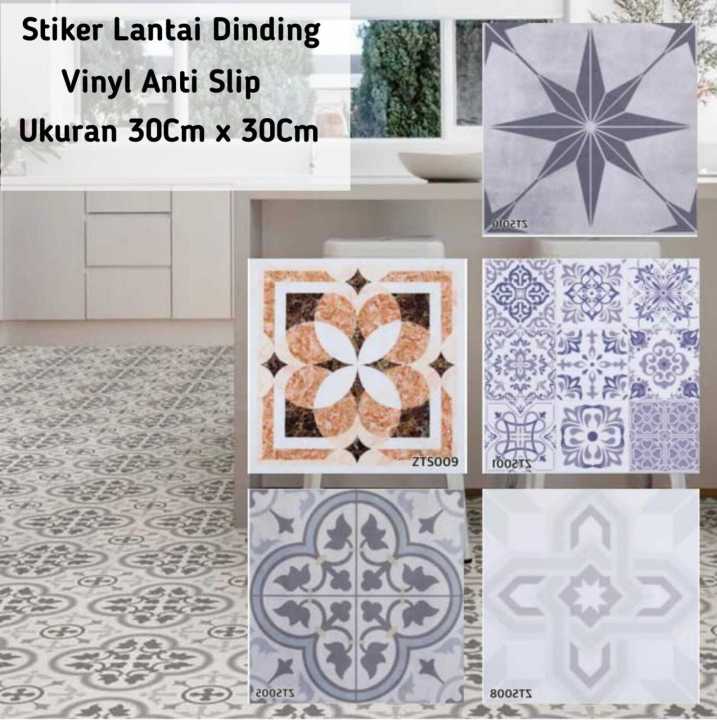 Sticker Lantai Dinding Vinyl Motif Keramik Mosaik 30cm X 30cm Lazada Indonesia