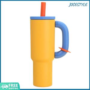 แก้วฉนวนขนาด 40 ออนซ์พร้อมที่จับและฟางแก้วเก็บความร้อนสแตนเลสสตีลขวดน้ำฉนวนเหยือกสำหรับเครื่องดื่มร้อนและเย็น