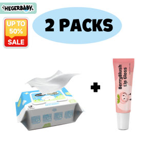 Hegerbaby TenderTouch Aqua Wipes + BerryBlush Lip Gloss - Alcohol-Free & Moisturizes