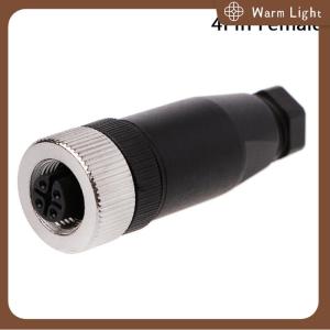 Warm Light 1Pc M12 sensor connector 3 4 5 pin male female straight right angle plug