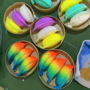 MIRELINA Glitter Dumpling Fidget Toys Soft 3pcs/Set Steamed Stuffed Bun Squeeze Pinch Le  With Steamer Squeeze Decompression Dough for Adults  Kids​​