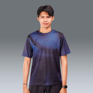 HIA Everywear Nala Men Printed Short Sleeve Baju Olahraga Pria Running Gym Lari Bahan Dry Fit Hecktive Fabric