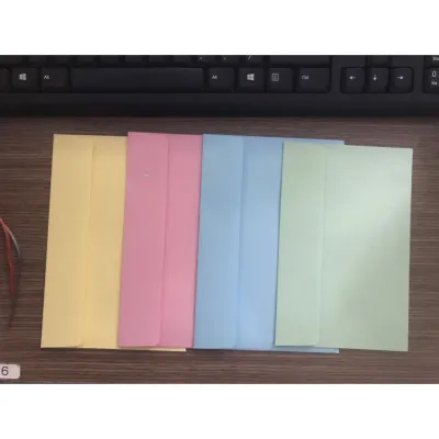 [HCM]Bao thư màu khổ 12x22xấp 100 cái(CÓ XẤP ĐỦ 4 MÀUMỖI MÀU 25 CÁI)giấy cực dày đẹp định lượng 80gsm