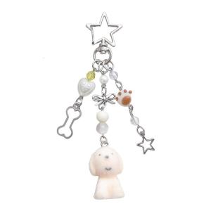 Couple Dog dây móc điện thoại Keychain thời trang phong cách Hàn Quốc đổ xô Dog dây móc điện thoại đồ treo móc khóa cho các cặp vợ chồng