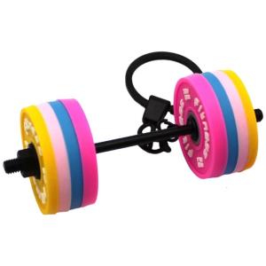 พวงกุญแจดัมเบลทำจากยางน้ำหนักเบาแบบพกพาสำหรับออกกำลังกายสำหรับตกแต่งที่สร้างสรรค์แนวสปอร์ตของตกแต่งกระเป๋าออกกำลังกาย