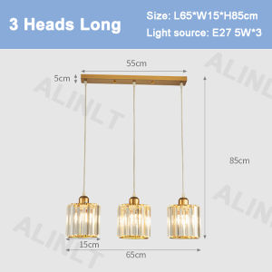 【Free Bulb】Chandelier Modern Design Crystal Ceiling Light Pendant Lights Kitchen Dining Living Room Bar Hanging Lamp Drop Light ALINLT