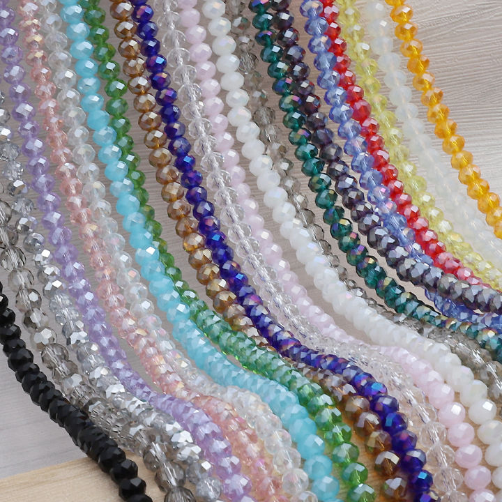 110-150pcs 4mm Czech Crystal Round Beads Wheel Faceted Glass Beads for  Jewelry Making DIY Bracelet Necklace Jewelry Accessories Spacer Crystal  Beads