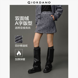 Giordano Women Teddy fleece elastic waist mini skirt Free Shipping 12465601