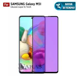 tg anti blue light samsung m51 anti sinar radiasi tempered glass pelindung layar anti gores full screen