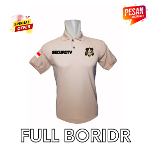 KAOS KERAH SECURITY LOGO KUNING BANYAK PILIHAN WARNA LENGAN PENDEK - FULL BORDIR BKS