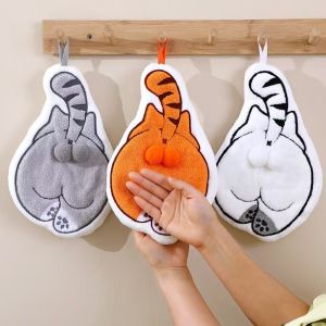 Khăn mèo hoạt hình chất lượng cao cấp Vải thấm dày nhung san hô Lý tưởng để sử dụng phòng tắm nhà bếp
