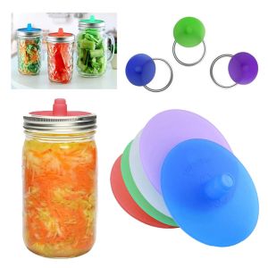 Durable Fermenter Cap Jar Cover for Wide Mouth Mason Jars: Airlock Silicone Waterless Lid