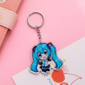 Hatsune Miku móc gắn chìa khóa Acrylic chìa khóa hoạt hình Mặt dây chuyền nhẫn