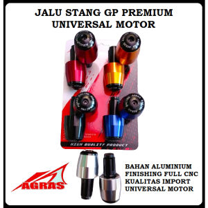 AGRAS JALU STANG UNIVERSAL MOTOR ALMINI FULL CNC BAR END STIR PREMIUM GP GOLD MERAH SILER MERAH BIRU
