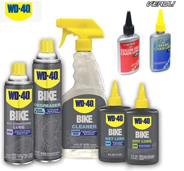 Veroli Ceramic Chain Lube/Teflon Dry Lube 60ML & WD40 BIKE Dry Chain