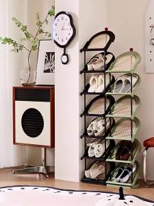 [Free Shipping] Dormitory Shoe Rack Under The Table Small Narrow Ultra-Thin Slanted Shoe Storage Rack Home Entrance Door Multi-Layer Gap Shoe Cabinet
