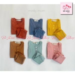 [FREESHIP] Quần Áo Đồ Ngủ Dài Tay Thun Len Gân Cho Em Bé Minky Mom BX20 Đồ Bộ Dài Tay Thu Đông Co Giãn Tốt Và Giữ Nhiệt Cho Bé - Bé Xinh Shop