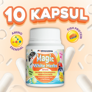 Dewarangga Vitamin Kucing MAGIC WHITE HERBS Mengatasi Infeksi Saluran Pernafasan Kesehatan Mata