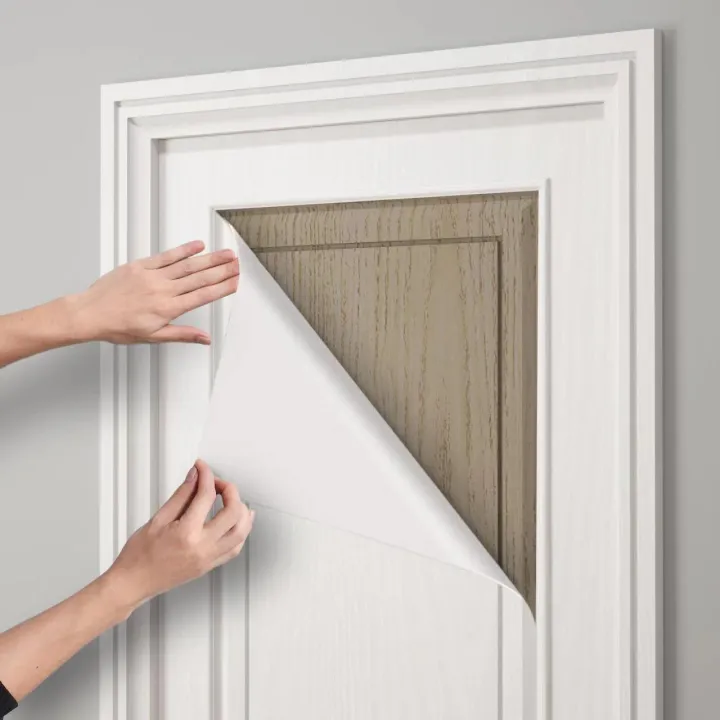 Wood Grain Door Sticker Wooden Door Renovation Sticker Self-adhesive ...