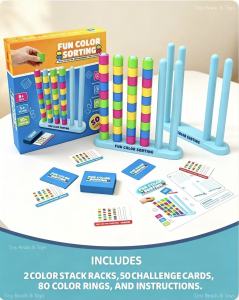 【SG Stock】Fun Color Sorting Stacking Game 2‑Player Race Puzzle Toy