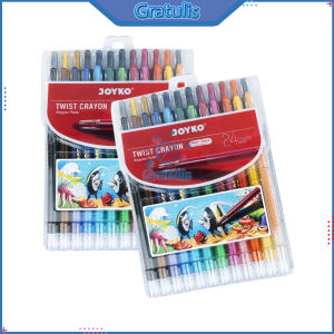 PENSIL KRAYON PUTAR PANJANG TITI [TI-CP-24T/24 PCS] / ALAT TULIS GAMBAR OIL PASTELS CRAYON LONG 24 WARNA