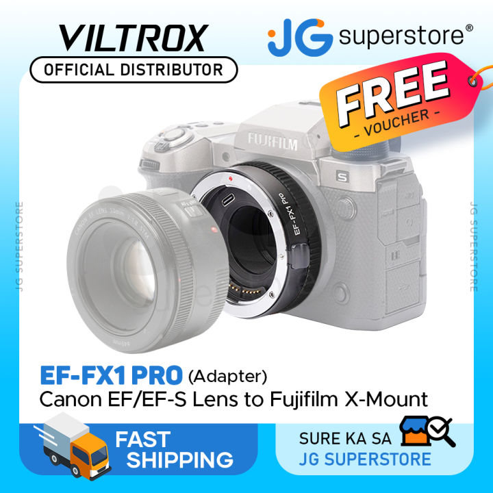 Viltrox EF-FX1 Pro AF Autofocus Adapter for Canon EF/EF-S Lens to FUJIFILM  X-Mount Camera with Aperture Control Ring, EXIF and IS Support and USB