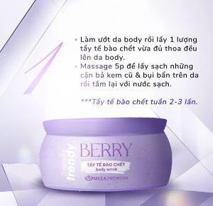 COMBO  TRẮNG DA BODY_ KEM BODY TRENDY MEEA Ủ Trắng Lên Men Tẩy Tế Bào Da Chết Berry Body Trendy - Meea Premium