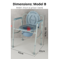 Commode Chair Without Wheels For Squatting Toilet / Raising Toilet Seat Height. 
