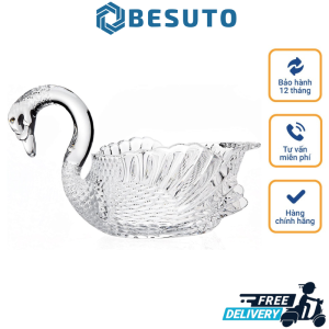 Khay Pha Lê Cao Cấp GODINGER SWAN Khay Trang Trí Bàn Tiệc Nhập Đức